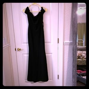 Formal full length off shoulder evening gown